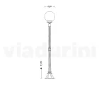 Lampa stradala inaltime de 172 cm din acril alb si aluminiu fabricata in Italia - Trovabianco Viadurini