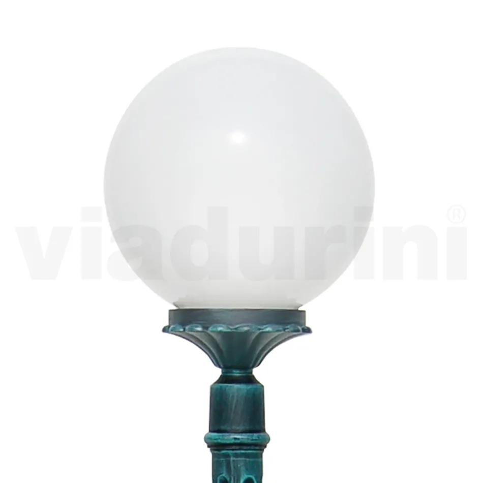 Lampa stradala inaltime de 172 cm din acril negru si aluminiu fabricata in Italia - Trovanero Viadurini