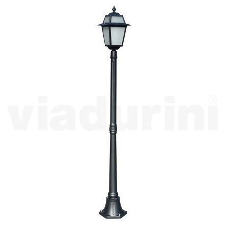 Lampar de gradina inaltime de 178 cm din Aluminiu Antracit si Sticla sablata - Elric Viadurini