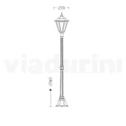 Lampa de gradina inaltime de 179 cm din sticla si 5 finisaje aluminiu - Pinako Viadurini