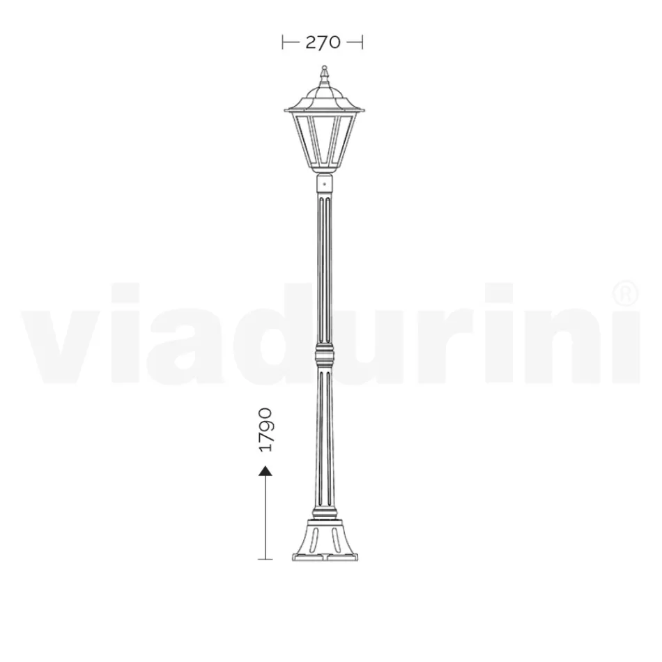 Lampa de gradina inaltime de 179 cm din sticla si 5 finisaje aluminiu - Pinako Viadurini