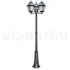 Lampa de gradina inaltime de 208 cm din aluminiu antracit si sticla sablata - Elric Viadurini