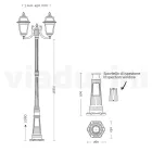 Lampa de gradina inaltime de 208 cm din aluminiu antracit si sticla sablata - Elric Viadurini