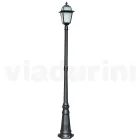 Lampa de gradina inaltime de 214 cm din aluminiu antracit si sticla sablata - Elric Viadurini