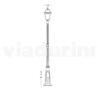 Lampa de gradina inaltime de 214 cm din aluminiu antracit si sticla sablata - Elric Viadurini