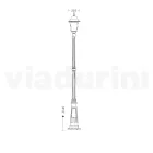 Lampa stradala inaltime de 214 cm din sticla antracit si aluminiu Made in Italy - Scintilla Viadurini