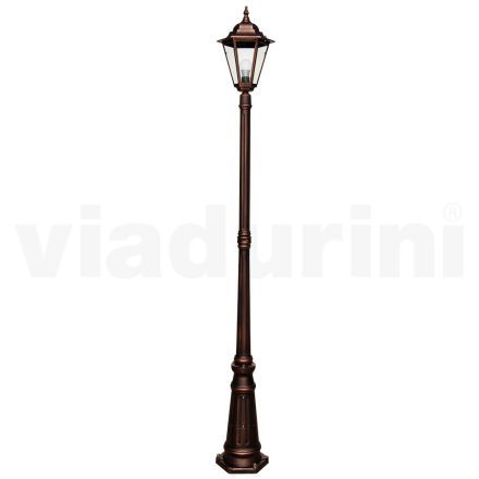 Lampa de gradina inaltime de 215 cm din sticla si 5 finisaje aluminiu - Pinako Viadurini