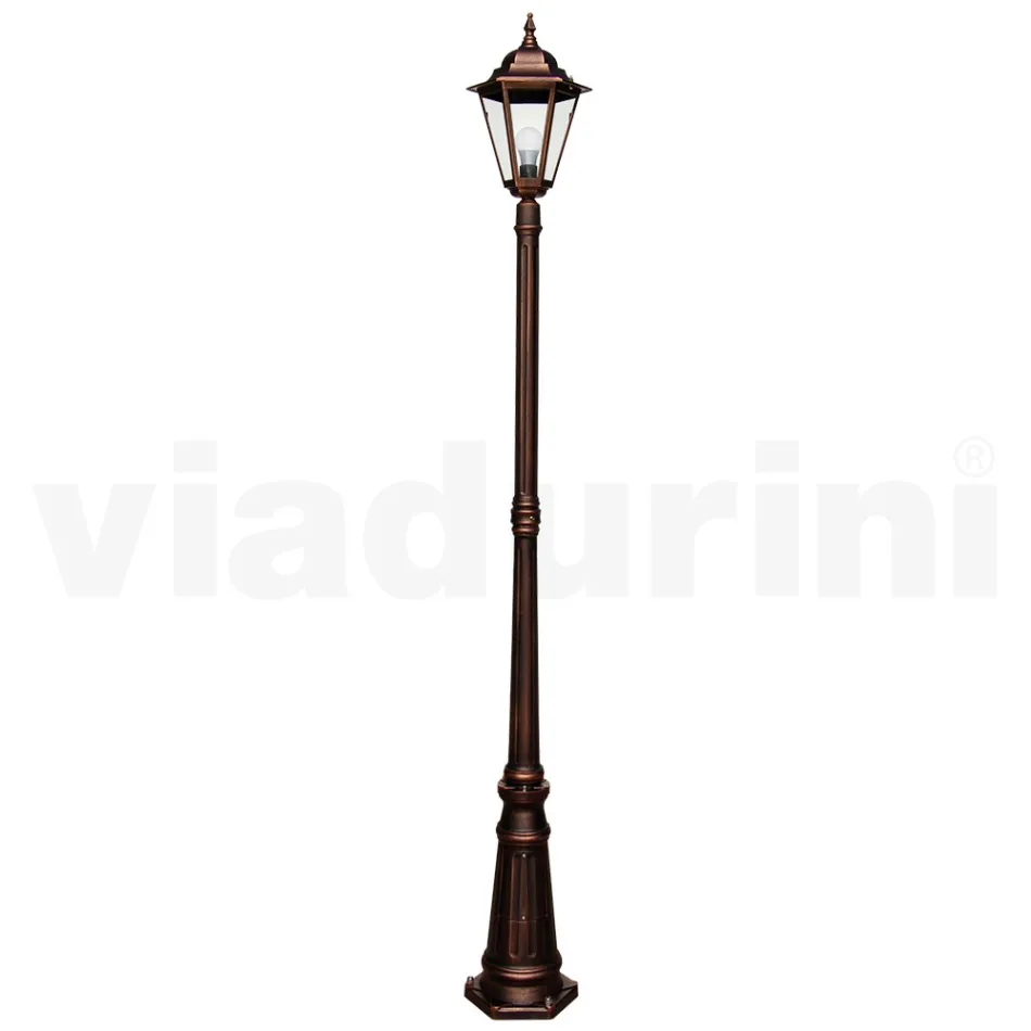 Lampa de gradina inaltime de 215 cm din sticla si 5 finisaje aluminiu - Pinako Viadurini