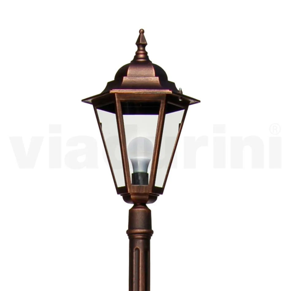 Lampa de gradina inaltime de 215 cm din sticla si 5 finisaje aluminiu - Pinako Viadurini