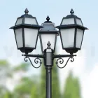 Lampar de gradina inaltime de 219 cm din Aluminiu Antracit si Sticla sablata - Elric Viadurini