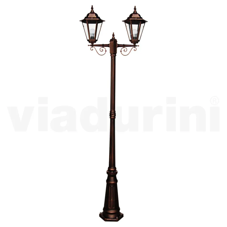 Lampa de gradina inaltime de 221 cm din sticla si 5 finisaje aluminiu - Pinako Viadurini