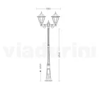Lampa de gradina inaltime de 221 cm din sticla si 5 finisaje aluminiu - Pinako Viadurini