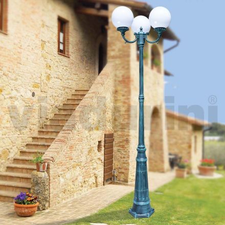 Lampa stradala inaltime de 242 cm din acril negru si aluminiu fabricata in Italia - Trovanero Viadurini
