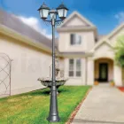 Lampa stradala inaltime de 249 cm din sticla antracit si aluminiu Made in Italy - Scintilla Viadurini