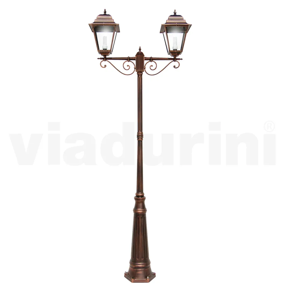 Lampa stradala inaltime de 264 cm pentru gradina din sticla si aluminiu turnat sub presiune - Alchimist Viadurini