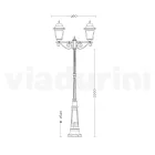 Lampa stradala inaltime de 264 cm pentru gradina din sticla si aluminiu turnat sub presiune - Alchimist Viadurini