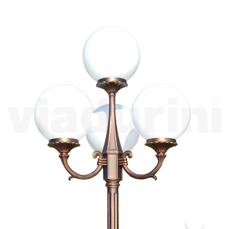 Lampă stradală înaltă de 270 cm din acril negru și aluminiu Made in Italy - Trovanero Viadurini