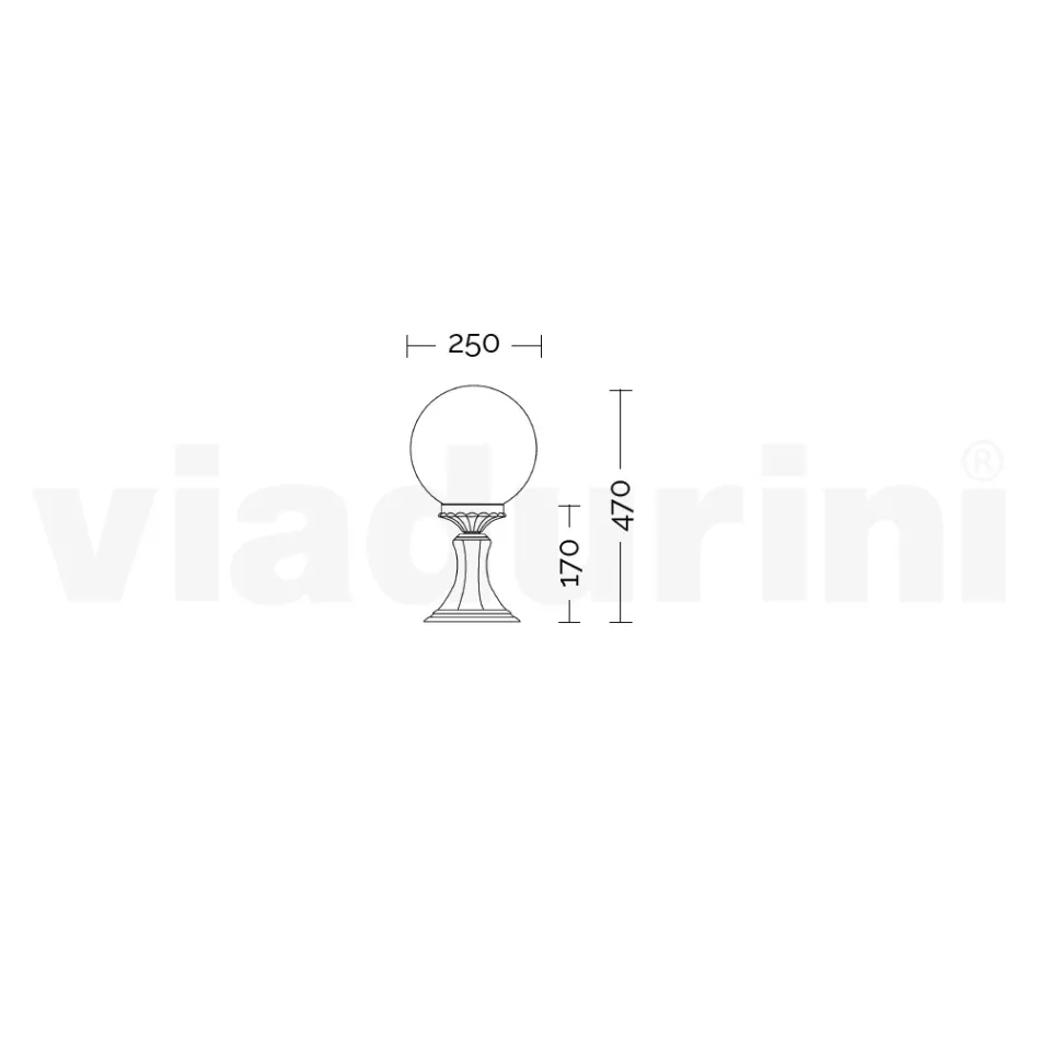 Lampă stradală înaltă de 47 cm din acril alb și aluminiu fabricată în Italia - Trovabianco Viadurini