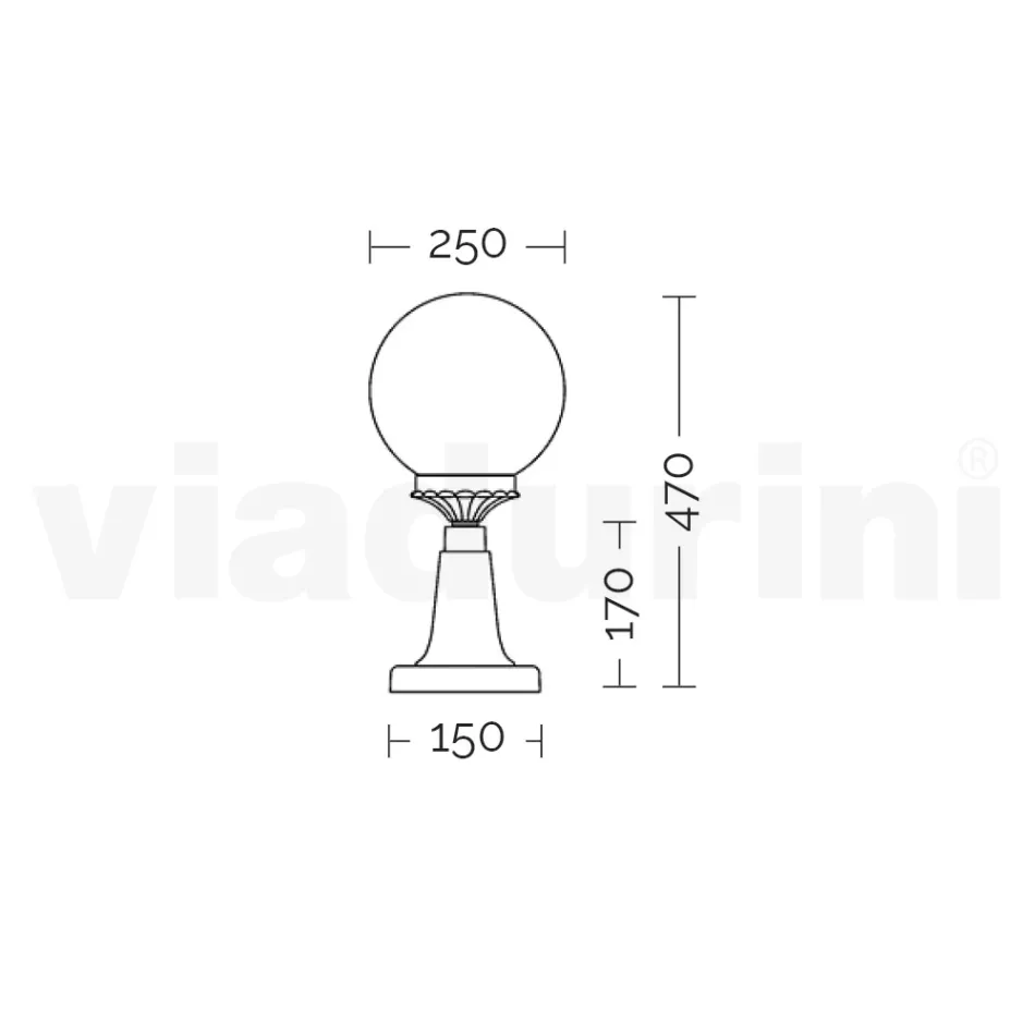 Lampă stradală înaltă de 47 cm din acril negru și aluminiu fabricată în Italia - Trovanero Viadurini