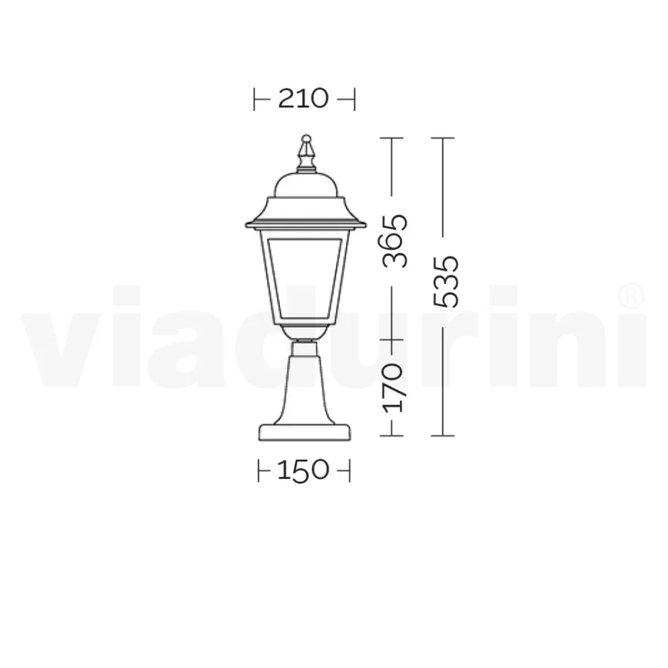 Lampa stradala inaltime de 53,5 cm din sticla antracit si aluminiu Made in Italy - Scintilla Viadurini