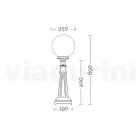 Lampa stradala inaltime de 69 cm din acril negru si aluminiu fabricata in Italia - Trovanero Viadurini