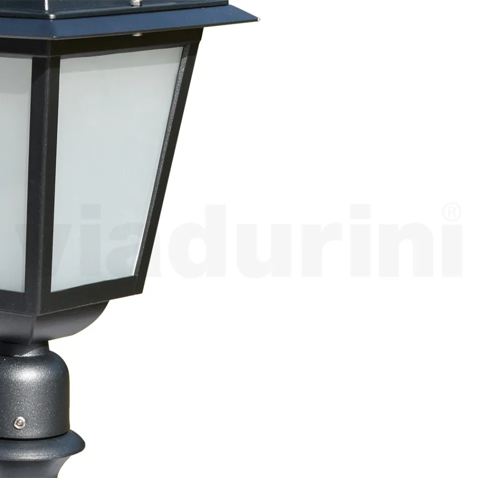 Lampa de gradina inaltime de 76,5 cm din aluminiu antracit si sticla sablata - Elric Viadurini