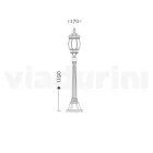 Lampă joasă de exterior din aluminiu antracit Made in Italy - Impero Viadurini