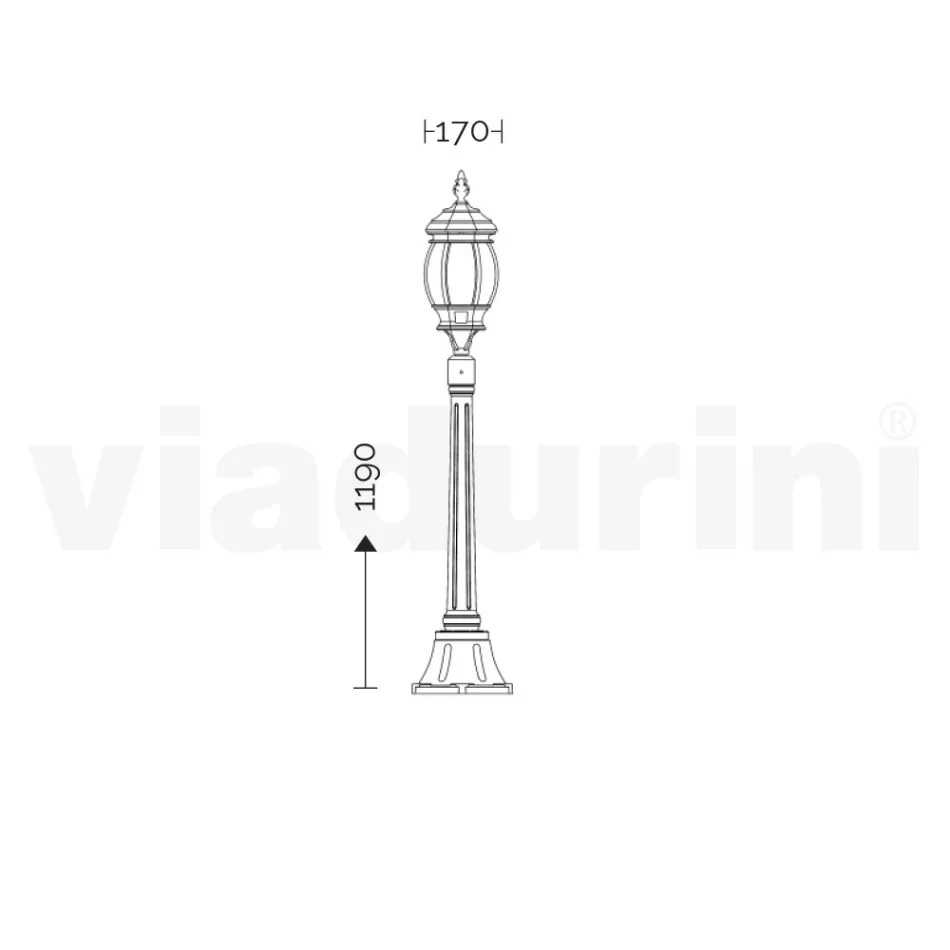 Lampă joasă de exterior din aluminiu antracit Made in Italy - Impero Viadurini