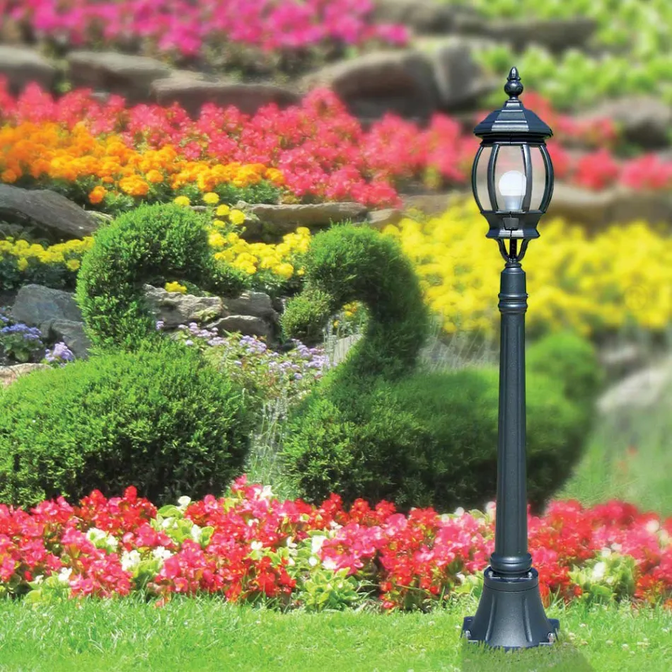 Lampă joasă de exterior din aluminiu antracit Made in Italy - Impero Viadurini