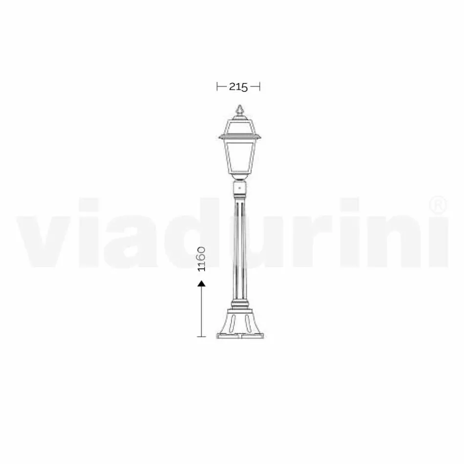 Lumină slabă pentru exterior în aluminiu produsă în Italia, Kristel Viadurini