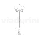Lampa de exterior 212 cm din acril negru si aluminiu Made in Italy - Trovanero Viadurini
