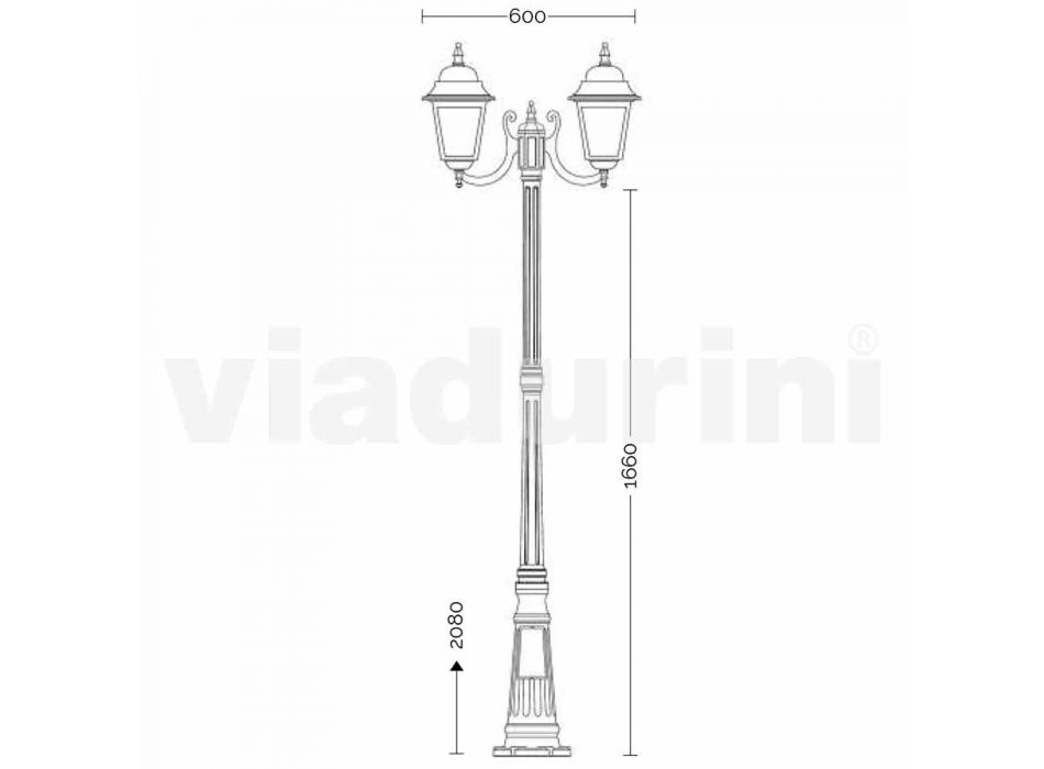 Lampă de iluminat din aluminiu cu două lămpi din Italia, Aquilina Viadurini