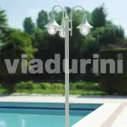 Lampa de exterior cu trei luminatoare din aluminiu alb făcut din Italia, Anusca Viadurini