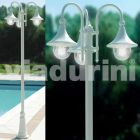 Lampa de exterior cu trei luminatoare din aluminiu alb făcut din Italia, Anusca Viadurini