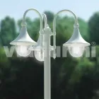 Lampa de exterior cu trei luminatoare din aluminiu alb făcut din Italia, Anusca Viadurini