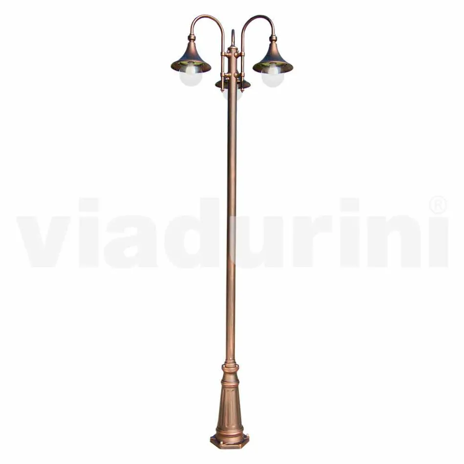 Lampă de exterior din aluminiu cu trei lămpi din exterior, fabricată în Italia, Anusca Viadurini