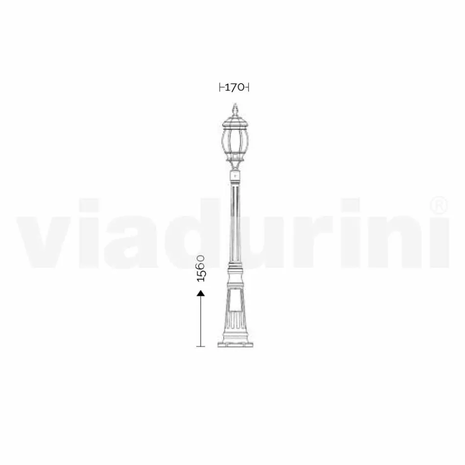 Lampă exterioară cu lumină de aluminiu fabricată în Italia, Anika Viadurini