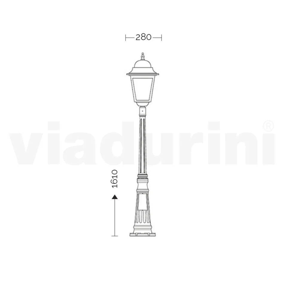Lampa de exterior cu inaltime de 161 cm din sticla si aluminiu turnat sub presiune - Alchemist Viadurini