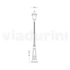 Lampa de exterior cu inaltime de 252 cm din sticla si aluminiu turnat sub presiune - Alchemist Viadurini