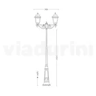 Lampa de exterior cu inaltime de 296 cm din sticla si aluminiu turnat sub presiune - Alchemist Viadurini