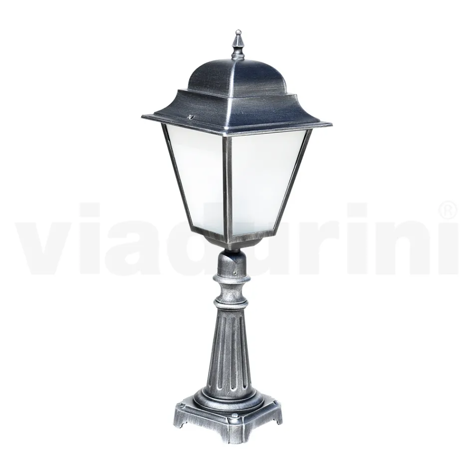 Lampa de exterior cu inaltime de 85 cm din sticla si aluminiu turnat sub presiune - Alchemist Viadurini