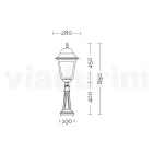 Lampa de exterior cu inaltime de 85 cm din sticla si aluminiu turnat sub presiune - Alchemist Viadurini