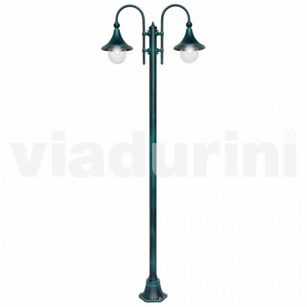 Lampă exterioară din aluminiu cu două lămpi din Italia, Anusca Viadurini