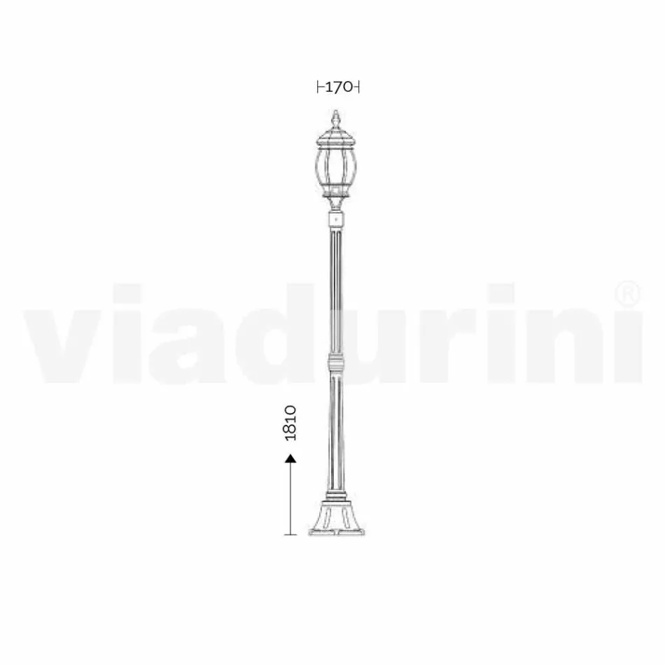 Stâlp de lampă exterior din aluminiu turnat în Italia, Anika Viadurini