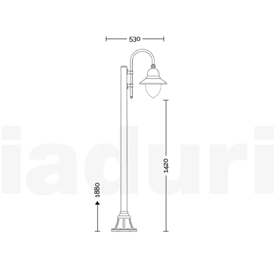 Lampă de exterior în stil vintage din aluminiu Made in Italy - Cassandra Viadurini