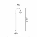 Stâlp de grădină cu arc înalt sau scăzut din alamă și cupru - muchie de Il Fanale Viadurini