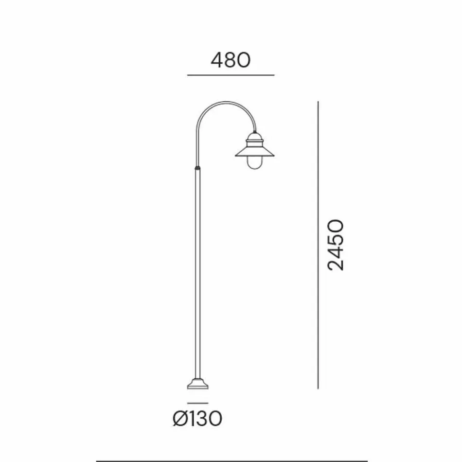 Stâlp de grădină cu arc înalt sau scăzut din alamă și cupru - muchie de Il Fanale Viadurini