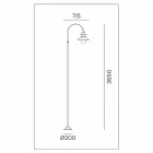 Stâlp de grădină cu arc înalt sau scăzut din alamă și cupru - muchie de Il Fanale Viadurini