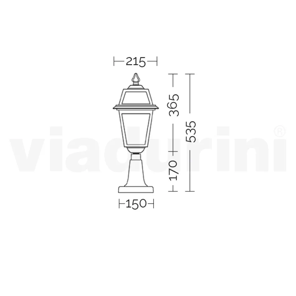Lampa de gradina din aluminiu antracit si sticla sablata - Elric Viadurini