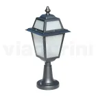 Lampa de gradina din aluminiu antracit si sticla sablata - Elric Viadurini
